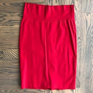 Red Bodycon Pencil Skirt
